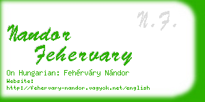 nandor fehervary business card